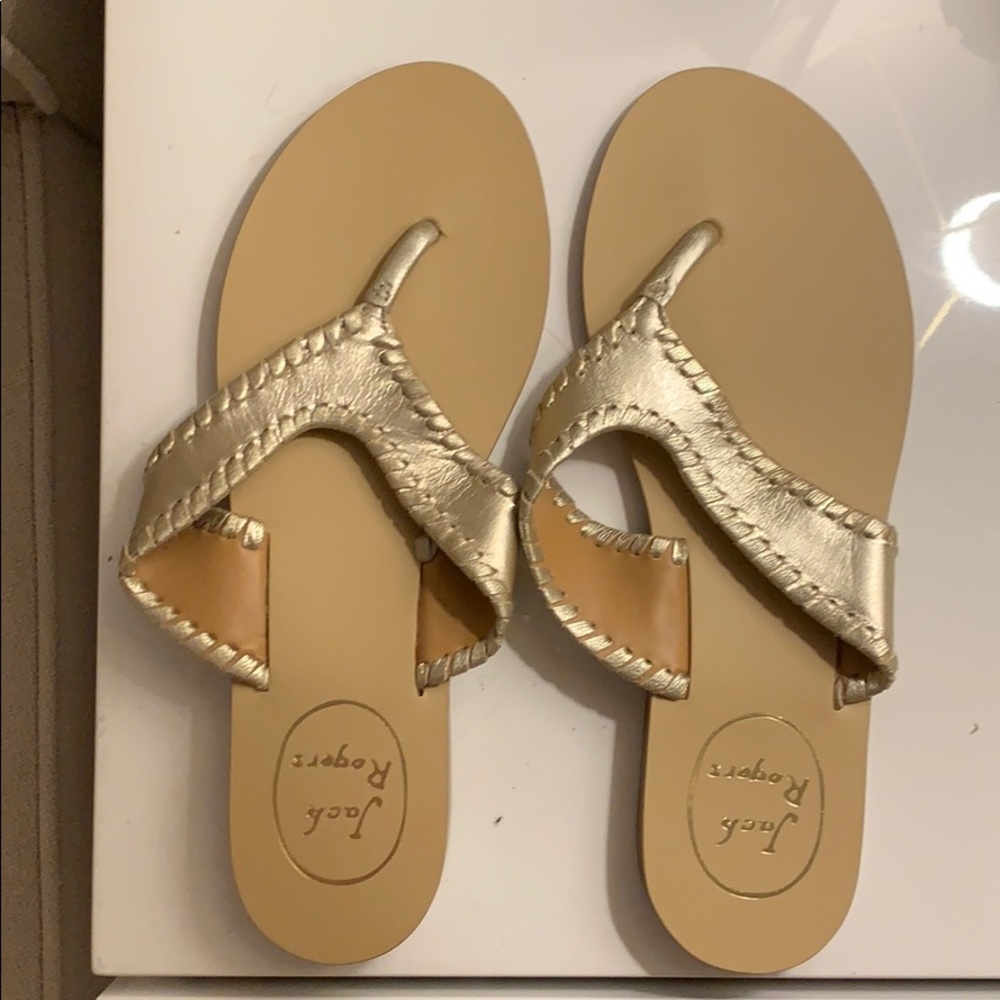 Jack Rogers platinum sandals